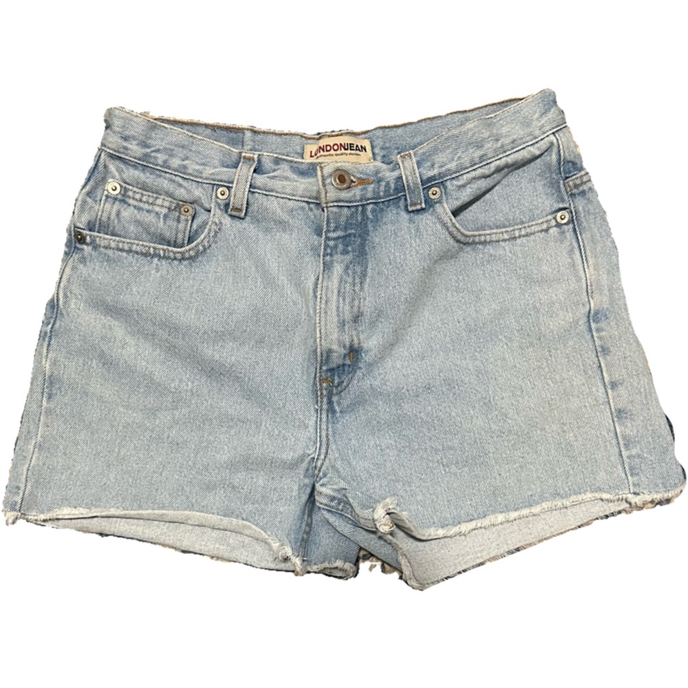 LondonJean High Rise Light Wash Demin Jean Shorts Size 9 Vintage Y2K 90s Beach